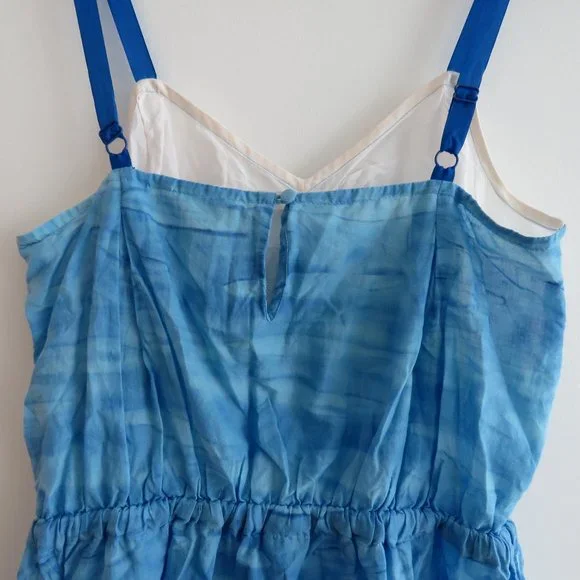 ANTHROPOLOGIE LILKA White Blue Swimming Pool Resort Cotton Dress Cover Up Small - Picture 10 of 13